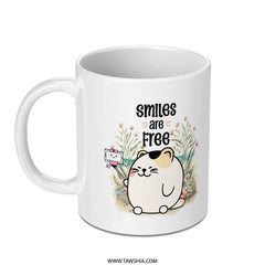 Smiles Are Free Cat with Eye Patch Mug product type