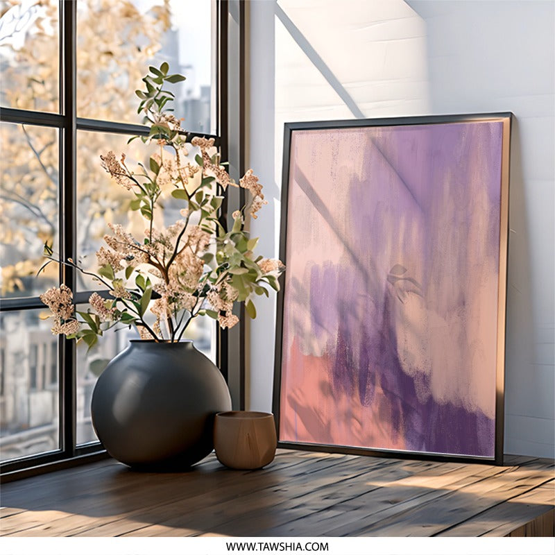Abstract Wall Art Print, Purple Painting, Modern Home Decor, Brush Strokes Art, Trendy Wall Decor, Contemporary Art, Artistic Wall Decor - Tawshia