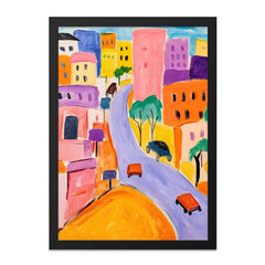 Colorful Cityscape Wall Art, Abstract Building Print, Vibrant Urban Decor, Modern Art, City View Painting - Tawshia