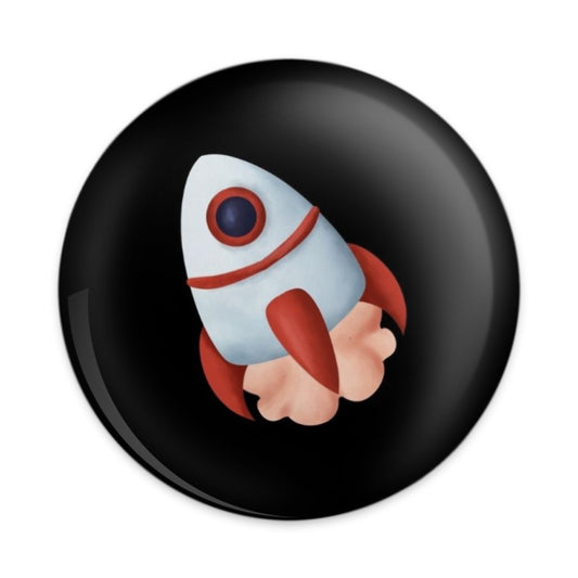 Cute Rocket Pinback Button, Outer Space Button, Spaceship Badge, Space Travel, Rocket Launch Pin, Cosmic Gift Idea, Geeky Collectible - Tawshia