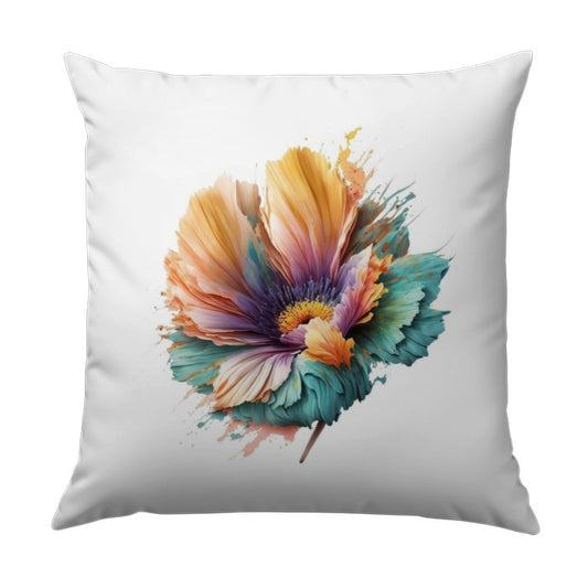 Floral Art Pillow, Watercolor Flower Cushion, Decorative Throw Pillow, Colorful Home Decor, Botanical Pillow Cover - Tawshia