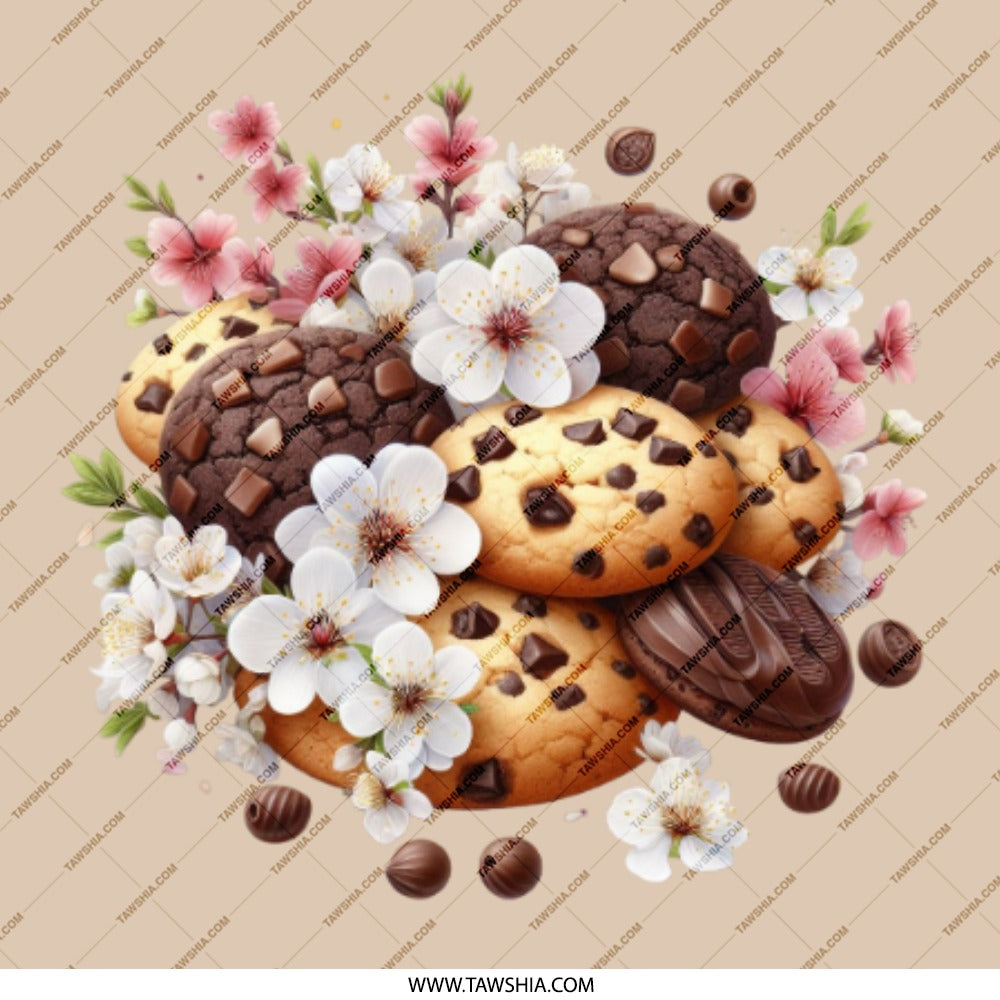 Cookies and Cherry Blossom Pinback, Cute Food Pin, Floral Pin, Aesthetic Pin, Cookie Lover Gift, Yummy Dessert Pin, Trendy Pinback - Tawshia
