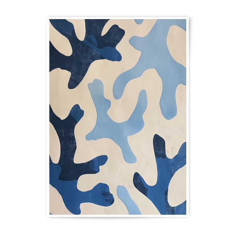 Abstract Blue Shapes Photographic Print, Modern Art Print, Wall Decor, Fine Art Prints, Home Decor, Art Prints, Wall Art - Tawshia