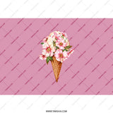 Floral Ice Cream Tumbler, Pretty Pink Tumbler, Flower Tumbler, Ice Cream Cone, Cute Tumbler, Gift Idea, Tumbler With Straw, Water Tumbler - Tawshia
