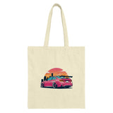 Pink BMW Car Tote Bag, Sunset Design Tote, Automotive Gift Idea, Car Enthusiast Tote, Stylish Everyday Bag, Trendy Shoulder Bag - Tawshia