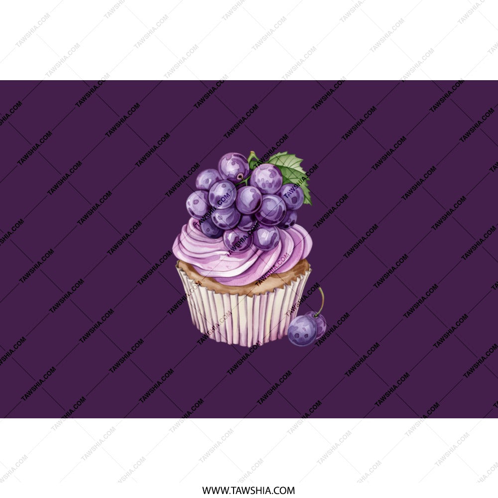 Grape Cupcake Tumbler, Fruit Tumbler, Purple Tumbler, Dessert Tumbler, Novelty Tumbler, Gift Idea Tumbler, Travel Mug - Tawshia