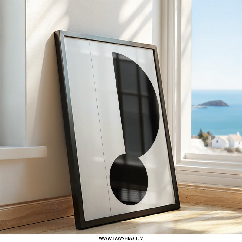 Modern Geometric Wall Art, Abstract Circle Print, Black and White Art, Minimalist Home Decor, Contemporary Wall Hanging - Tawshia