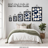 Geometric Wall Art, Navy Blue and White Circles, Modern Print, Abstract Home Decor, Minimalist Art, Unique Gift, Wall Decor (136 chars) - Tawshia