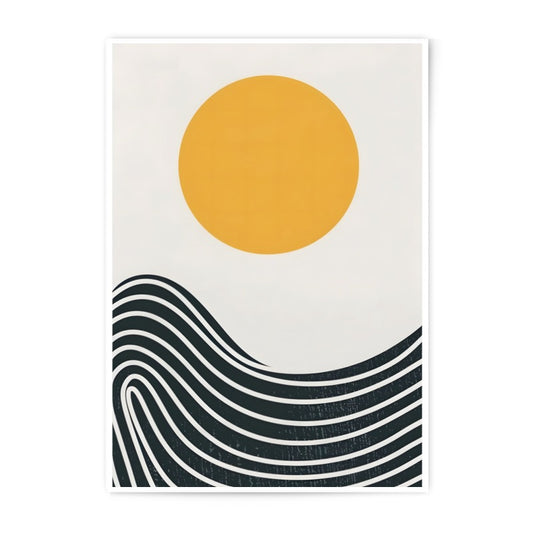 Abstract Sun Photographic Print, Minimalist Wall Art, Modern Home Decor, Geometric Art Print, Graphic Design Poster, Wall Decor Print - Tawshia