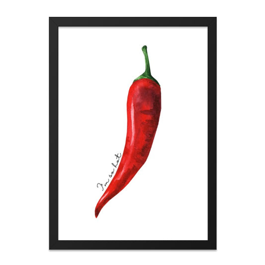 Red Hot Chili Pepper Wall Art, Watercolor Chili Print, Spicy Kitchen Decor, Foodie Gift, Funny Wall Art - Tawshia