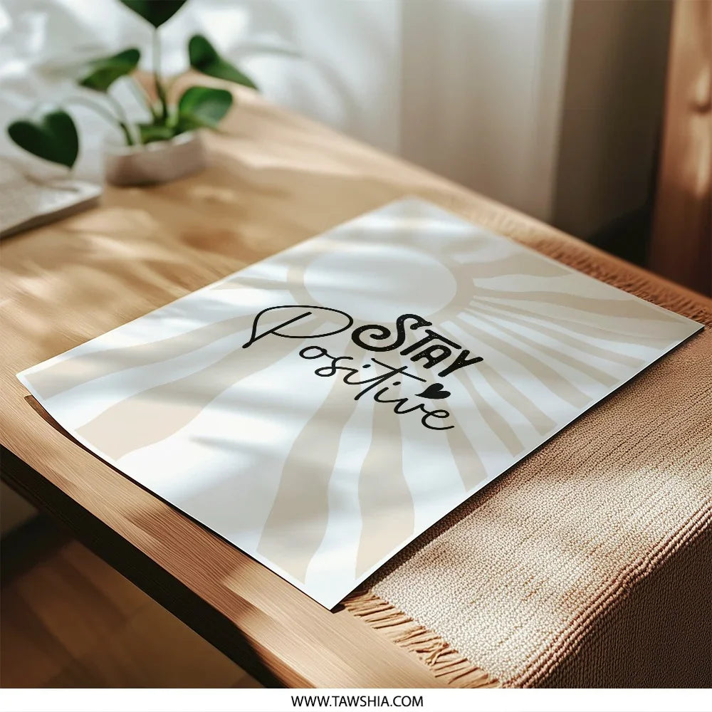 Stay Positive Photographic Prints, Inspirational Art, Motivational Decor, Positive Affirmation Wall Art, Home Decor, Gift Idea - Tawshia
