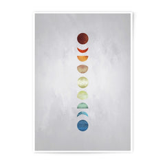 Moon Phases Photographic Print, Celestial Art Print, Astronomy Wall Art, Colorful Lunar Cycle, Space Photography, Galaxy Decor, Moon Print - Tawshia