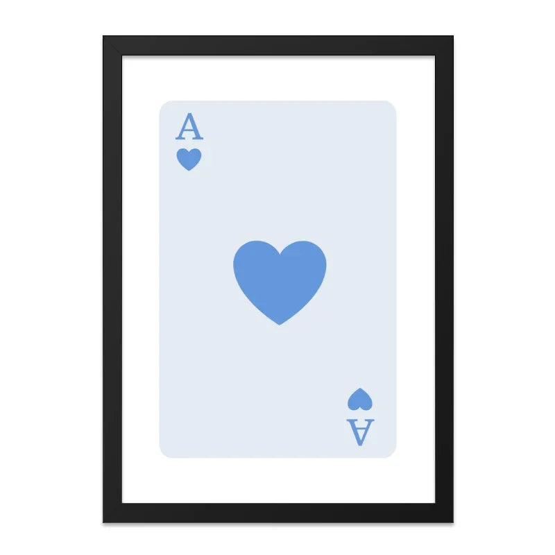 Ace of Hearts Wall Art, Playing Card Print, Minimalist Card Art, Modern Home Decor, Game Room Art, Card Lover Gift, Simple Wall Decor - Tawshia