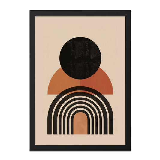 Modern Abstract Wall Art, Geometric Shapes Print, Contemporary Art Decor, Boho Wall Hanging, Minimalist Artwork, Circle Arch Poster - Tawshia