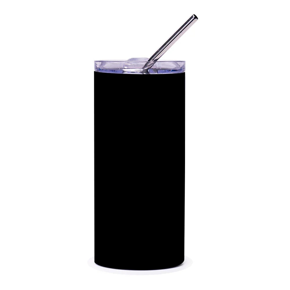 Sleek Black Stainless Steel Tumbler with Straw product type