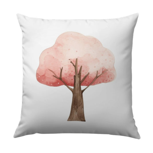Watercolor Tree Pillow, Pink Blossom Tree, Elegant Home Decor, Decorative Throw Pillow, Living Room Accent, Spring Decor, Nature Lover Gift - Tawshia