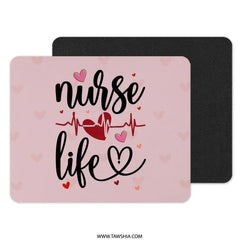 Nurse Life MousePad, Heartbeat Design, Medical Professional Gift, Valentines Day Nurse Gift, Nurse Appreciation, Nurse Week, Unique Office - Tawshia
