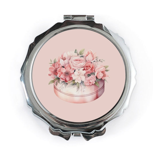 Floral Pocket Mirror, Roses, Gift Box Design, Compact Makeup Mirror, Cute Purse Mirror, Everyday Essential, Bridesmaid Gift, On The Go - Tawshia