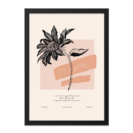 Powerful Woman Wall Art, Floral Line Art, Inspirational Quote, Modern Home Decor, Minimalist Print, Empowering Art, Feminine Gift - Tawshia