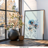 Blue Poppy Wall Art, Floral Print, Botanical Art, Flower Wall Decor, Nature Inspired Art, Framed Art Print, Unique Gift Idea - Tawshia