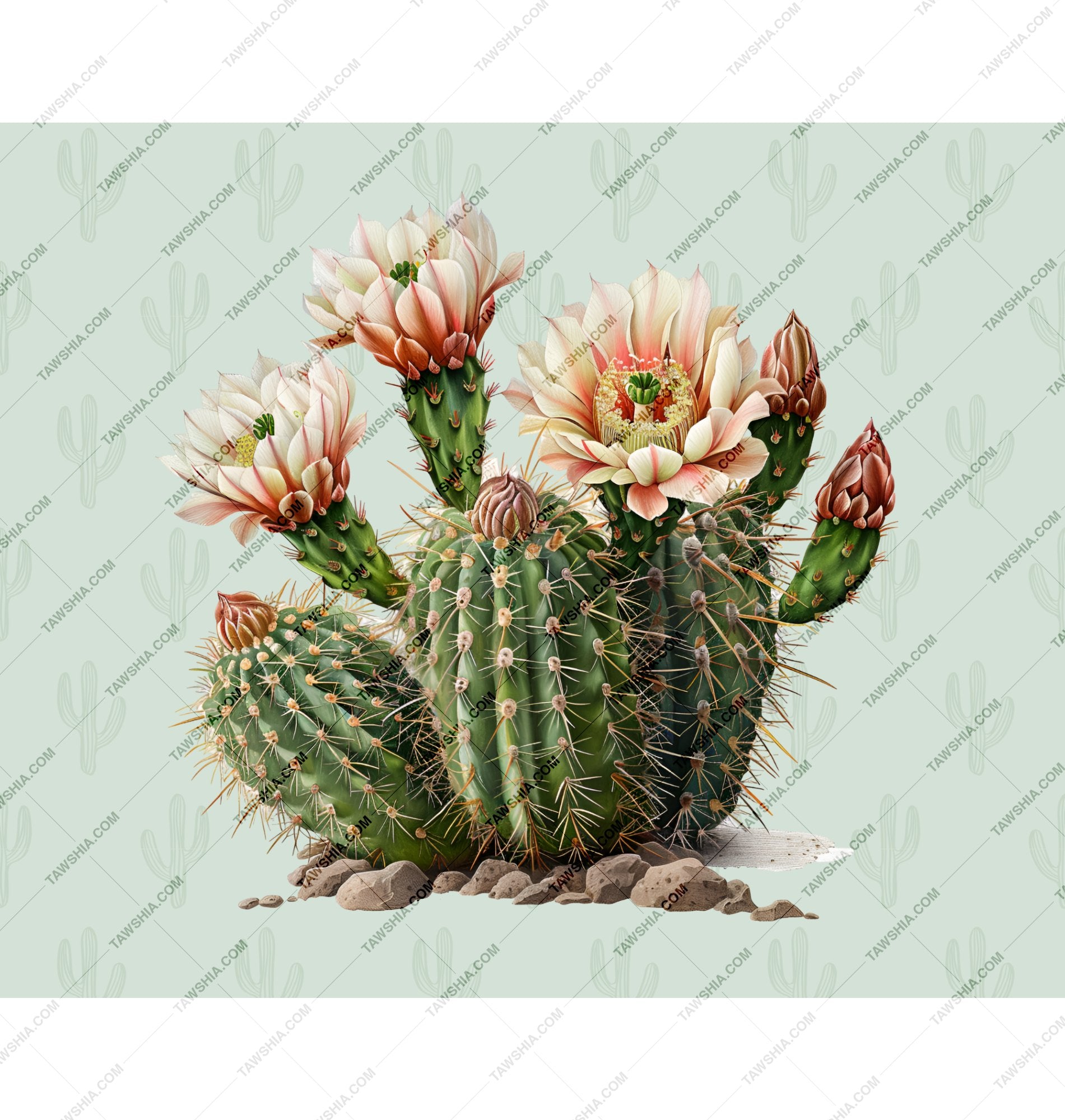 Beautiful Blooming Cactus with Flowers Artistic product