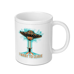 Retro UFO Abduction I Want To Leave Mug product