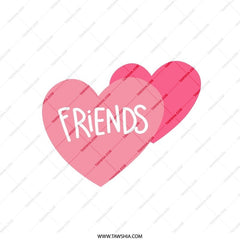 Friends Heart Pillow, Friendship Pillow, Best Friends Pillow, Heart Decor Pillow, Gift for Friends, Pink Pillow, Room Decor Pillow - Tawshia