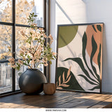Botanical Wall Art, Abstract Plant Print, Modern Art, Earth Tone Decor, Minimalist Artwork, Living Room Decor - Tawshia