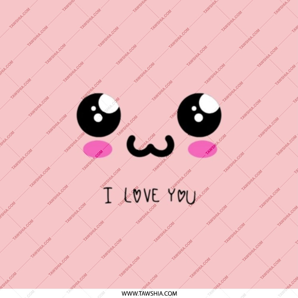 Cute I Love You Face Pocket Mirror, Kawaii Style Mirror, Adorable Pink Mirror, Gift for Her, Compact Mirror, Makeup Mirror, Travel Mirror - Tawshia