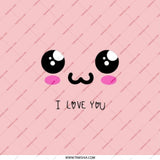 Cute I Love You Face Pocket Mirror, Kawaii Style Mirror, Adorable Pink Mirror, Gift for Her, Compact Mirror, Makeup Mirror, Travel Mirror - Tawshia