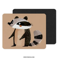 Cute Raccoon Mouse Pad, Cartoon Animal Art, Adorable Desk Decor, Modern Computer Accessory, Unique Gift Idea - Tawshia