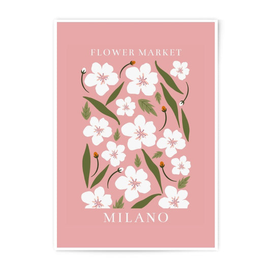 Flower Market Milano Photographic Print, Floral Botanical Art, Pink Aesthetic Print, Italy Art Print, Home Decor - Tawshia