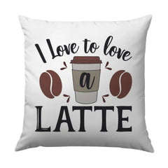 Coffee Lover Pillow, I Love Latte Pillow, Coffee Bean Design Pillow, Cute Coffee Pillow, Perfect Gift Pillow, Trendy Home Decor Pillow - Tawshia