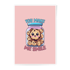 Cute Cookies Jar Photographic Prints, You Make Me Smile, Kawaii Food Art, Sweet Treat Wall Decor, Home Decor, Kitchen Art - Tawshia