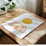Boho Rainbow Photographic Print, Minimalist Sun Art, Modern Nursery Decor, Geometric Wall Art, Abstract Kids Room Print - Tawshia