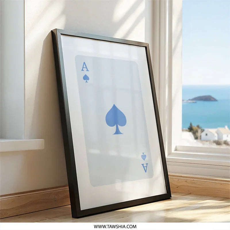 Ace of Spades Wall Art, Card Game Decor, Lucky Print, Casino Wall Decor, Poker Art, Cool Home Decor, Gift Idea, Modern Art Print - Tawshia