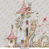 Fairy Castle Pinback Button, Watercolor Fantasy House Badge, Magical Kingdom Pin, Whimsical Gift Idea, Storybook Charm - Tawshia
