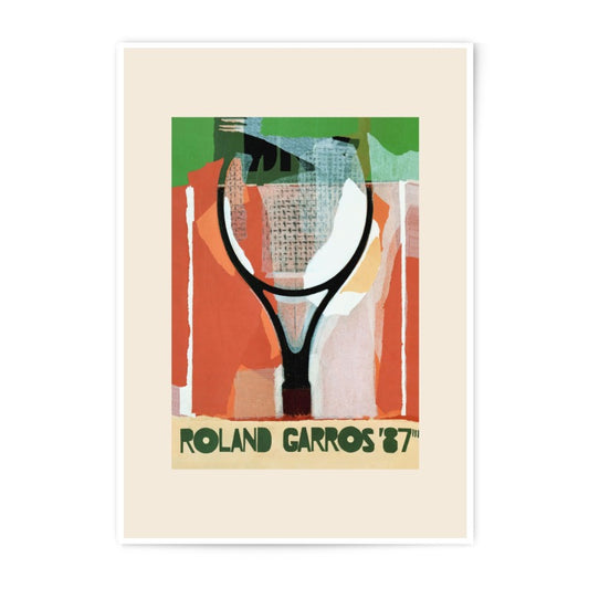 Roland Garros 87 Photographic Print, Tennis Art Print, Sports Wall Art, Abstract Art, Tennis Racquet Print, Retro Art, Home Decor - Tawshia