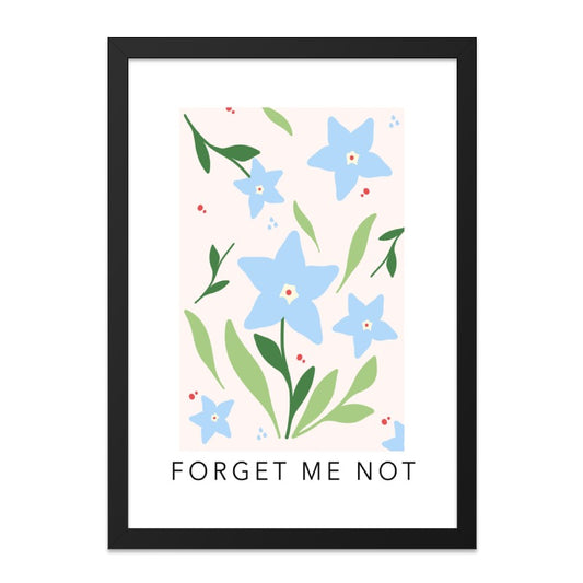 Forget Me Not Wall Art, Floral Print, Botanical Wall Decor, Flower Artwork, Modern Wall Art, Home Decor, Wall Hanging, Minimalist Art - Tawshia