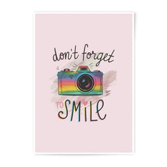 Don't Forget To Smile Photographic Print, Rainbow Camera Art, Inspirational Wall Decor, Positive Affirmation Print, Home Decor - Tawshia