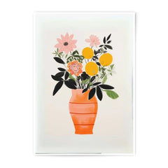 Floral Photographic Print, Orange Vase Art, Flower Still Life Print, Botanical Wall Decor, Kitchen Art Print, Modern Home Decor - Tawshia