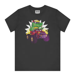 Fun Cartoon Crocodile Driving Car Graphic T-shirt product