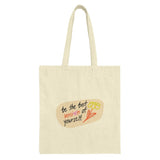 Best Version Tote Bag, Motivational Quote, Floral Bag, Trendy Gift Idea, Positive Vibes, Carryall Bag, Everyday Bag, Book Bag, Market Bag - Tawshia