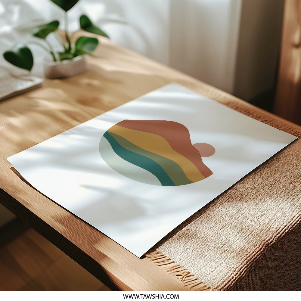 Minimalist Mountain, Photographic Print, Abstract Landscape, Sunset Art, Boho Wall Decor, Nature Print, Modern Art Print, Earth Tones - Tawshia