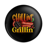 Chillin and Grillin Pinback Button, BBQ Party, Grilling Lover, Grill Master, Foodie Gift, Funny Pinback Button - Tawshia