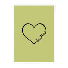 Besties Heart Photographic Prints, Friend Gift, Friendship Wall Decor, Minimalist Prints, Best Friend Art, Besties Prints, Heart Art - Tawshia