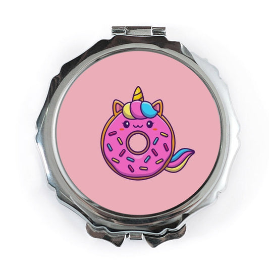 Unicorn Donut Pocket Mirror, Cute Food Mirror, Novelty Compact Mirror, Unique Gift Idea, Kawaii Mirror, Adorable Mirror, Purse Mirror - Tawshia