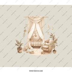 Nursery Decor Backpack, Baby Room Art Backpack, Cute Baby Crib, Cozy Crib Art Bag, Childcare Backpack, Kids Backpack, Travel Bag - Tawshia