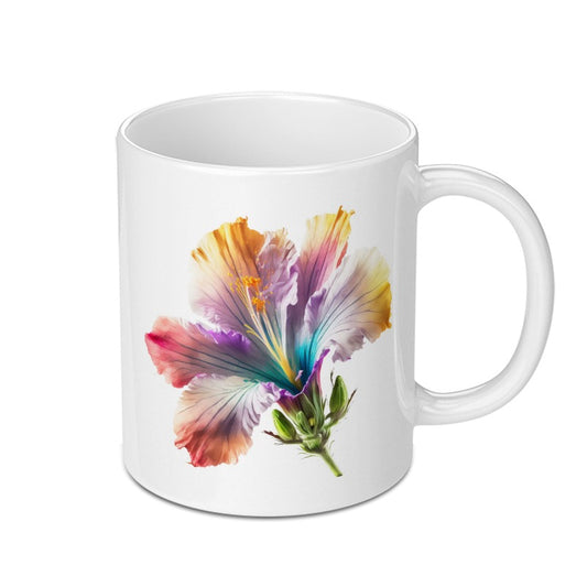Hibiscus Mug, Floral Mug, Colorful Flower, Tea Coffee Mug, Gift Idea, Unique Mug, Tropical Flower, Botanical Mug, Gift for Her - Tawshia