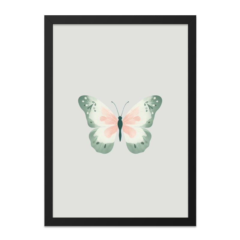 Pastel Butterfly Wall Art, Minimalist Butterfly Print, Modern Insect Decor, Delicate Butterfly Illustration, Nursery Wall Art - Tawshia